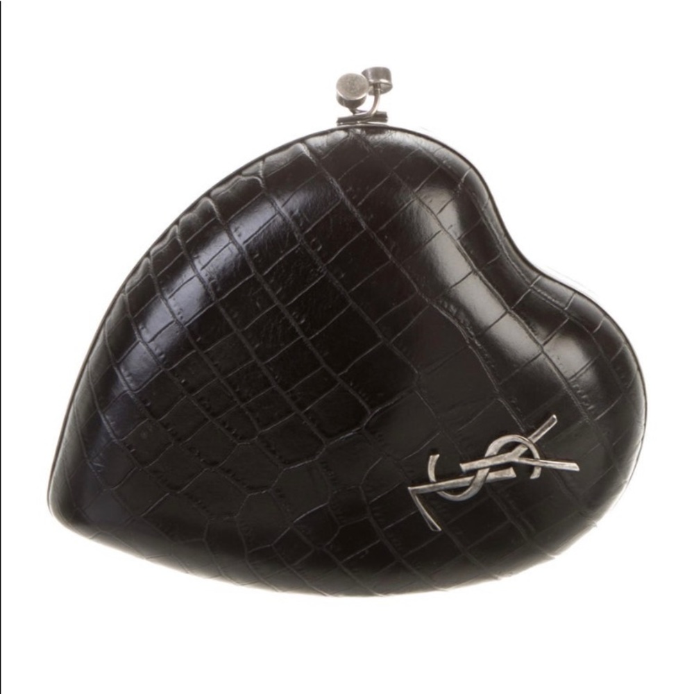 YSL black heart clutch